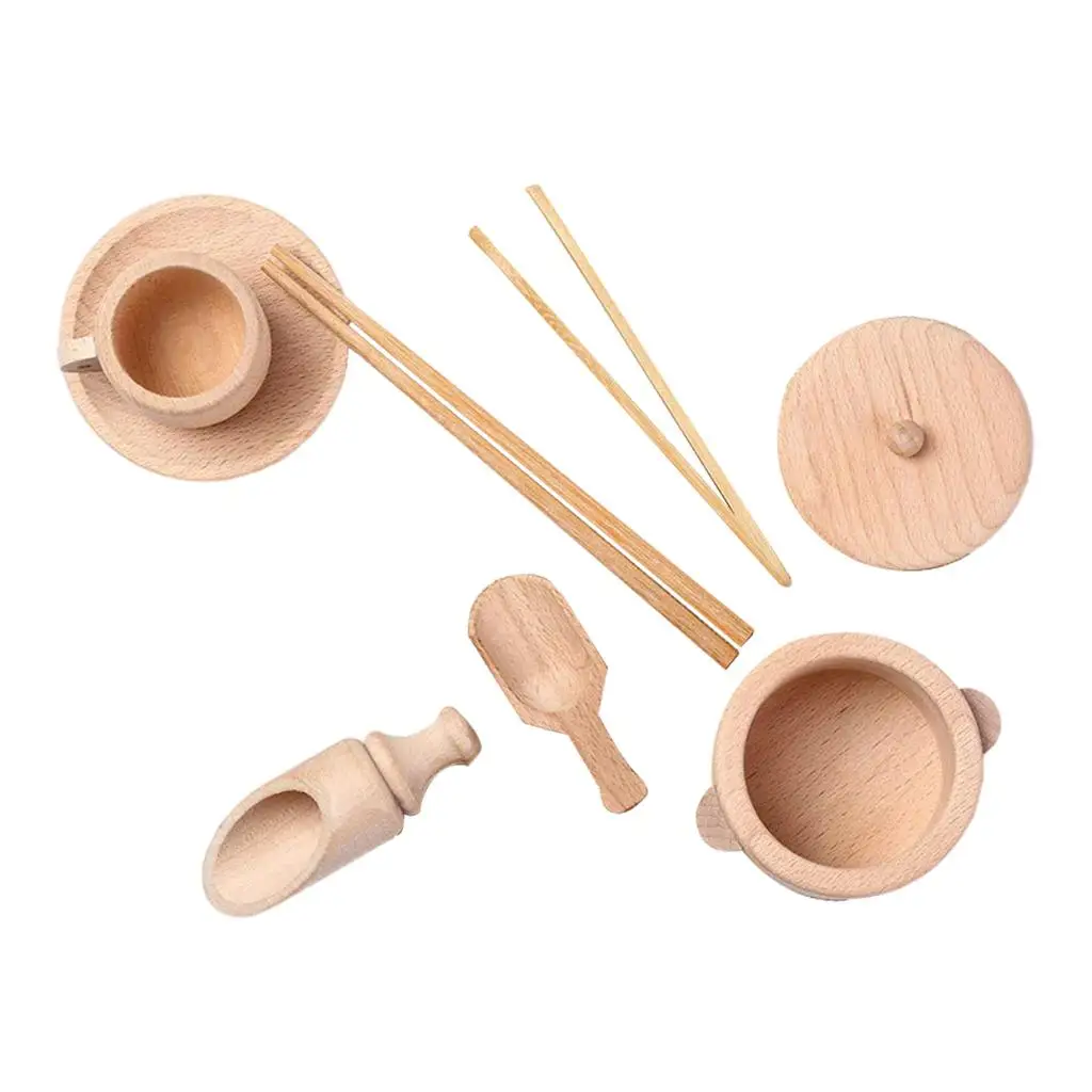 Wood Kitchen Tableware Accessories Toy Improve Baby Cognitive Ability  Educational Toys