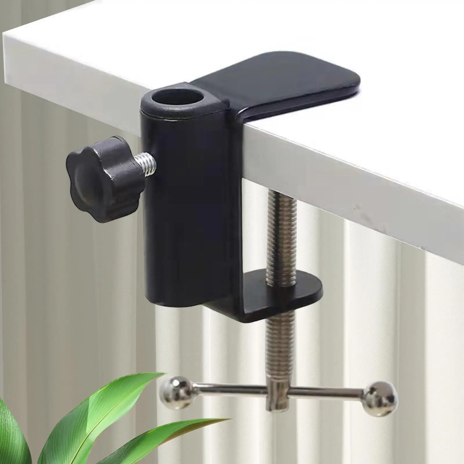Desk Mount Clamp Rustproof Metal Construction Anti Slip Fits up to 1.77inch/4.5cm Thickness clip Clamp Holder for Mic Stand