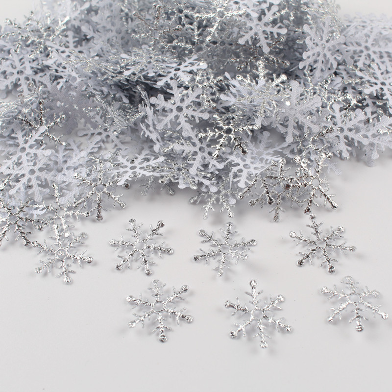 1,5-3cm Weihnachten dekorative Schneeflocke Hochzeits feier werfen Konfetti DIY gefälschte Schneeflocke Weihnachten Zubehör Materialien 300 stücke – Detail 5