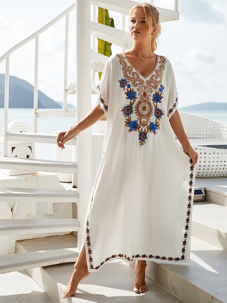 pareos maxi vestido solto praia cobrir robe