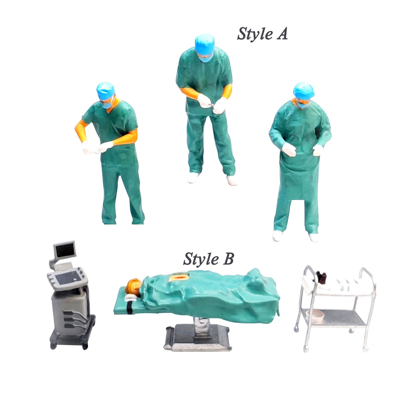 Miniature 1:64 Figures Model Realistic Accessories ,Resin Hand Painted Surgeon Figurine for DIY Projects Layout