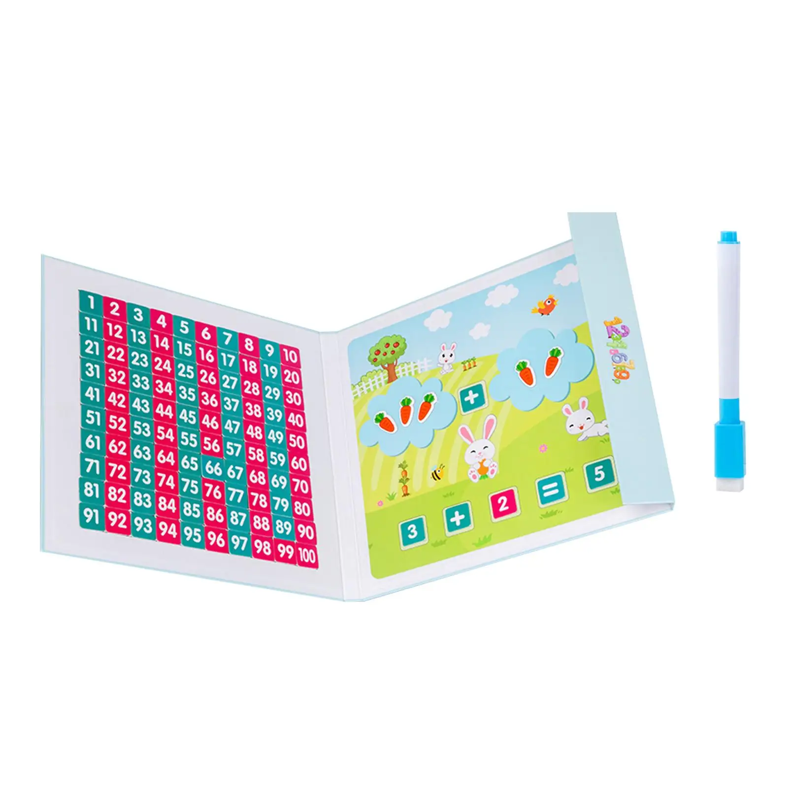 Hundred Number Board Set Educational Toys Math Teacher Aids Math Counting Hundred Board Toy for Kindergarten Home Preschool Kids