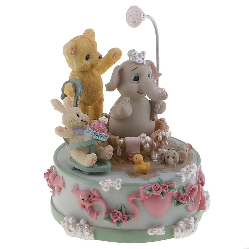 Cute Resin Music Box Rotate Musical  Decoration Collectables