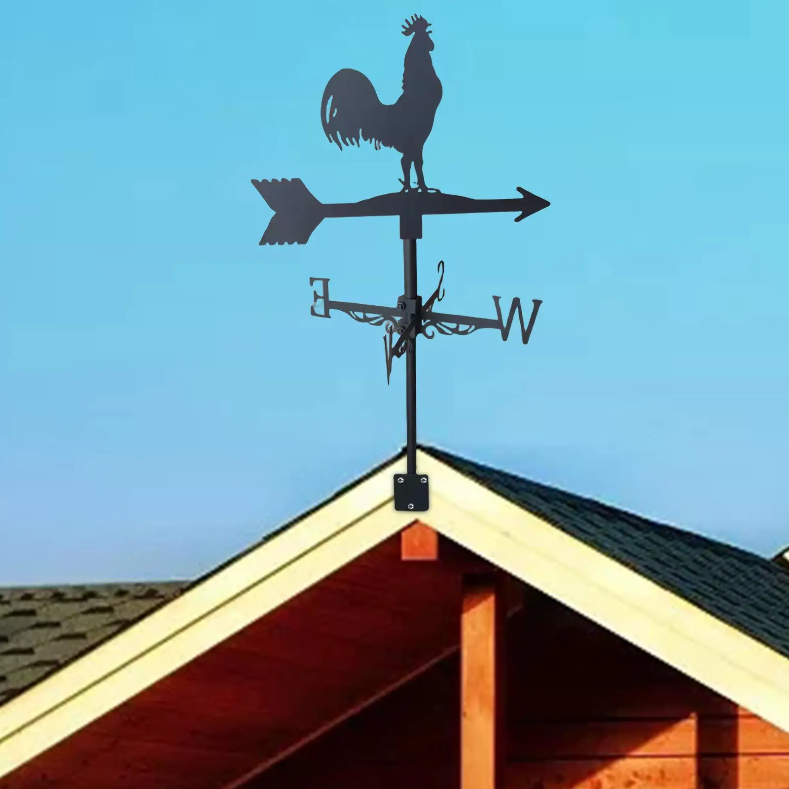 Roof Mount Rooster Weathervane Weather Vane Vintage Style for Scene Outdoor