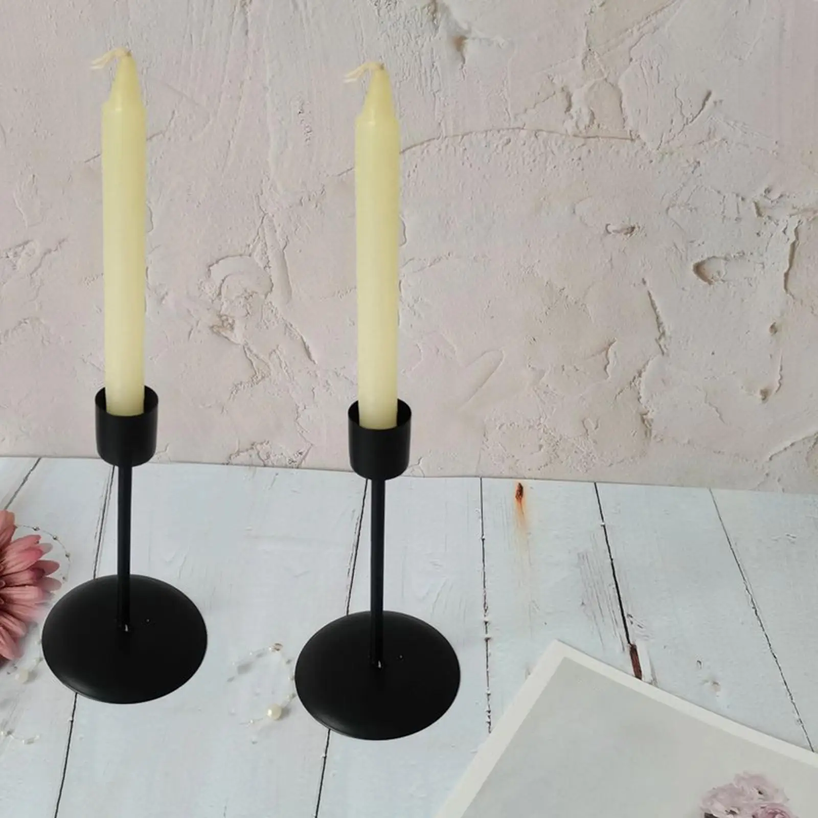 2x Iron Taper Candle Holder Candlestick Table Centerpiece Bathroomr