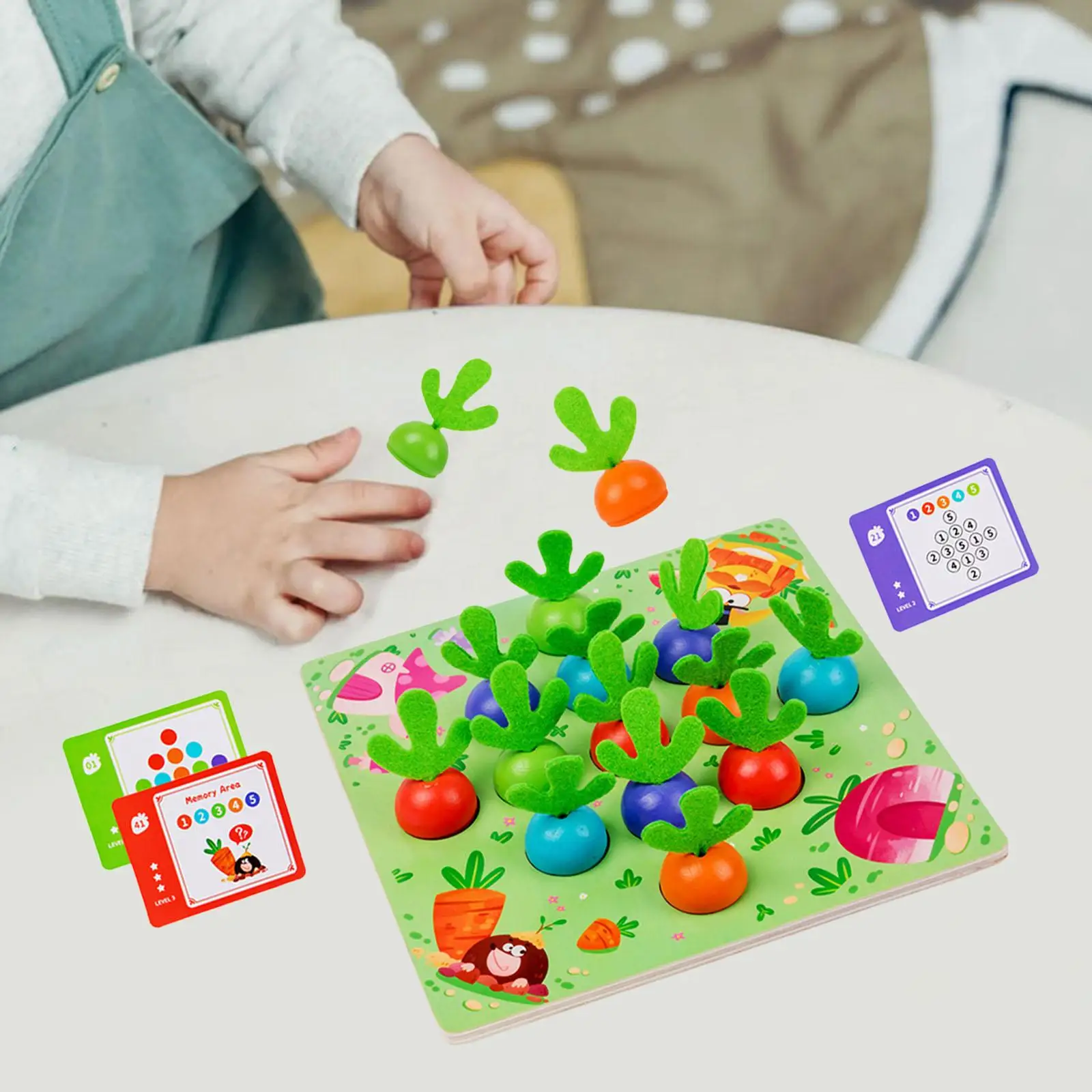 Montessori Carrot Harvest Game Color Memory Sorting Developmental for Activity Indoor