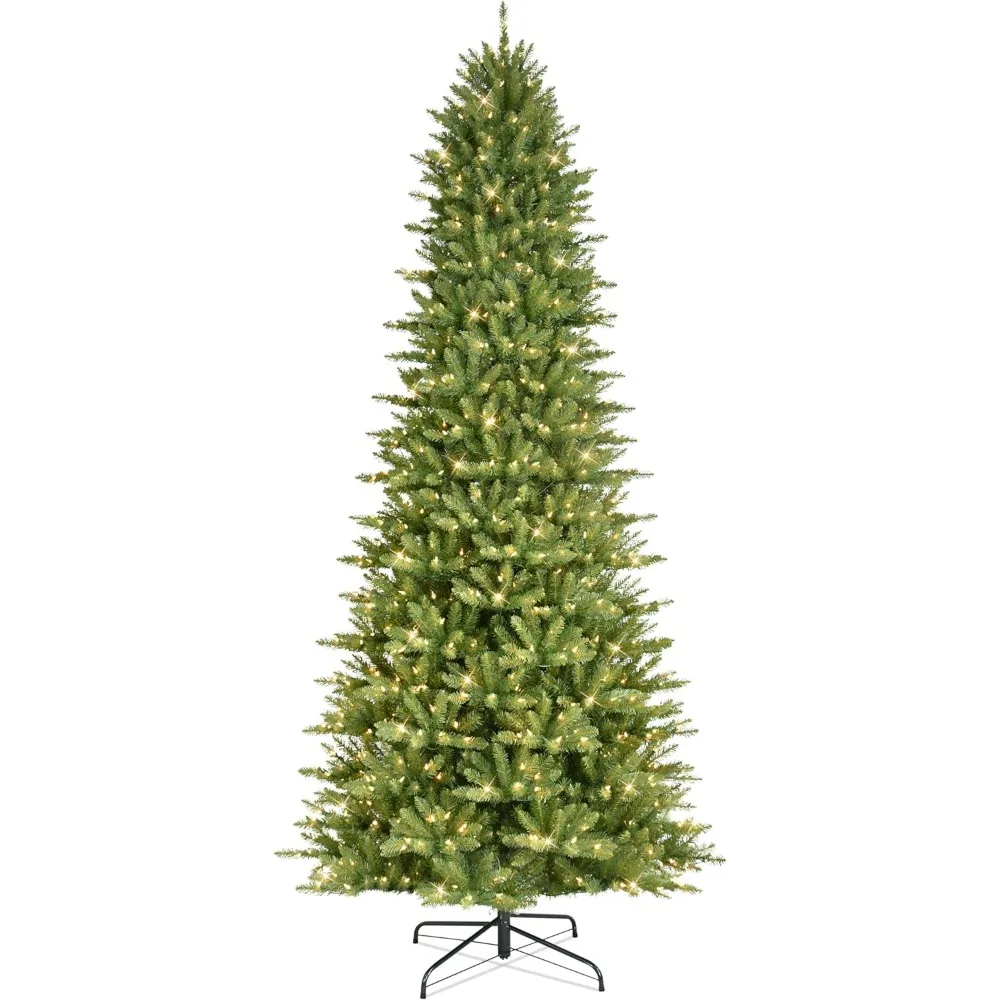 Christmas Decoration 10 Foot Pre-Lit Slim Fraser Fir Artificial Christmas Tree With 900 UL Listed Clear Lights Christmas tree