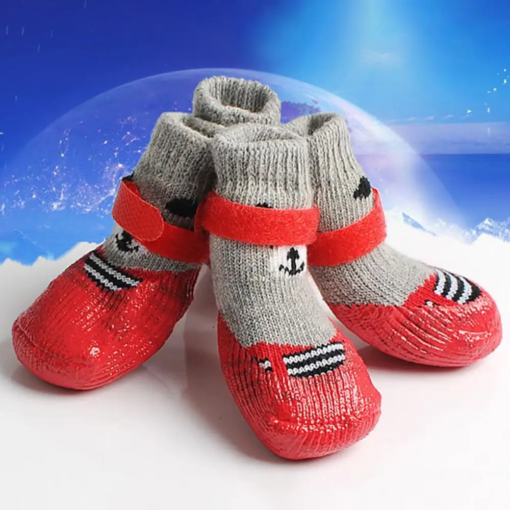 Title 8, Pet Shoes 4Pcs/Set Outdoor Indoor Anti-slip Sil...