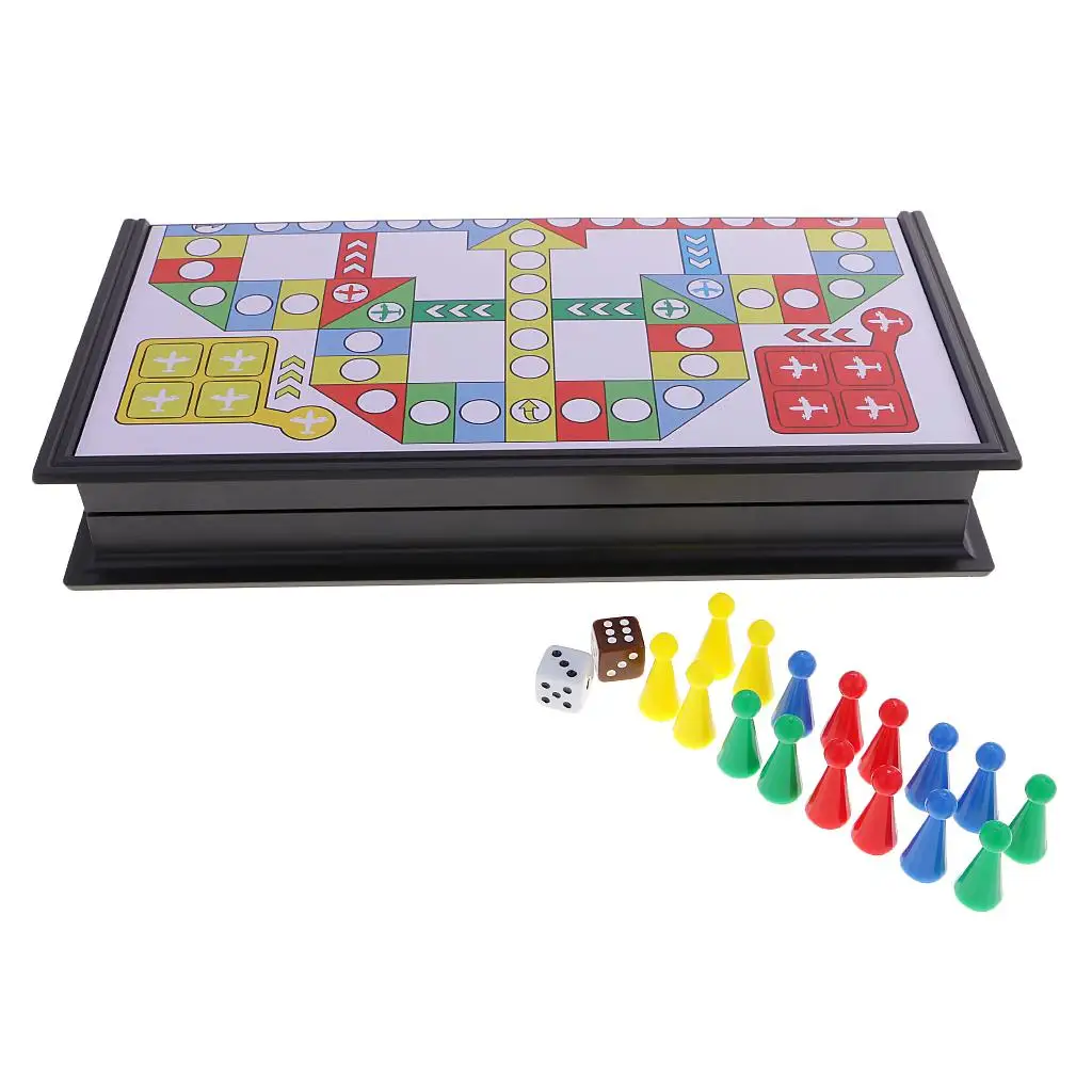 Portable Travel Flying Chess Set Magnetic Folding Board with Pieces  for Children toy for kids