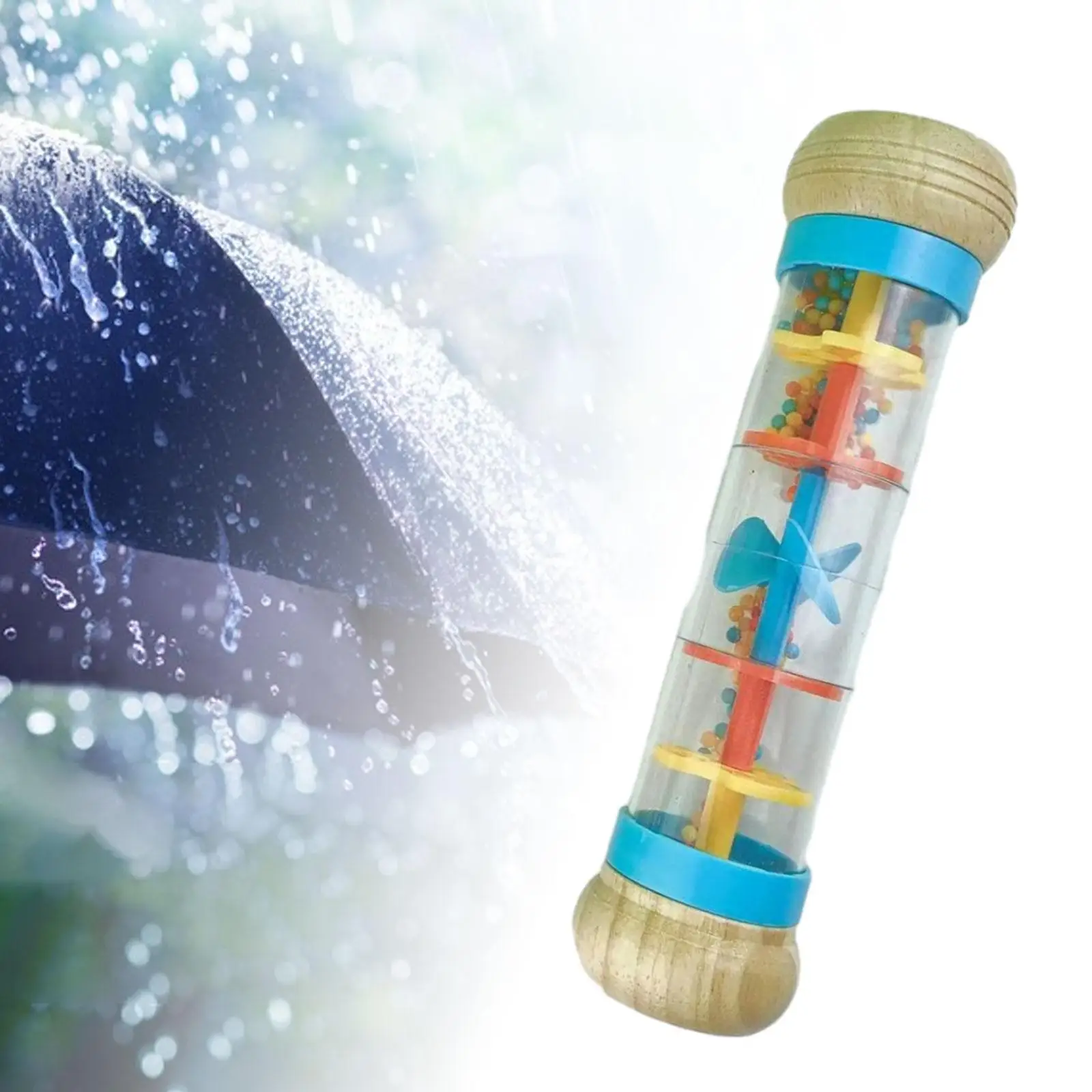 Raindrop Baby Rattle Shaker Rain Sticks, Multicolor Rainfall Rattle, Tube Rattle Tube Rainstick for Home Imagination Kids