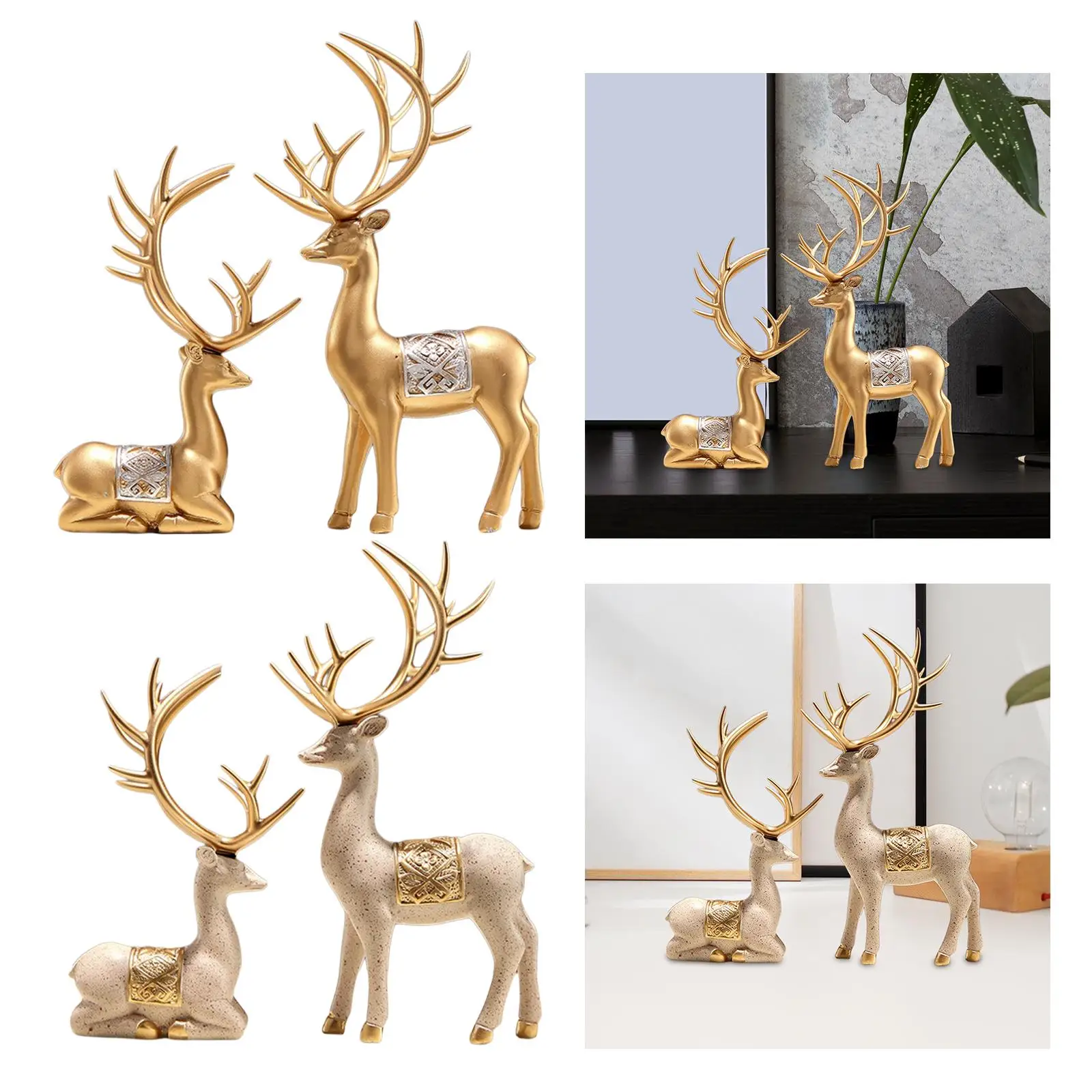 Reindeer Statue Ornaments Deer Sculpture for Living Room Home