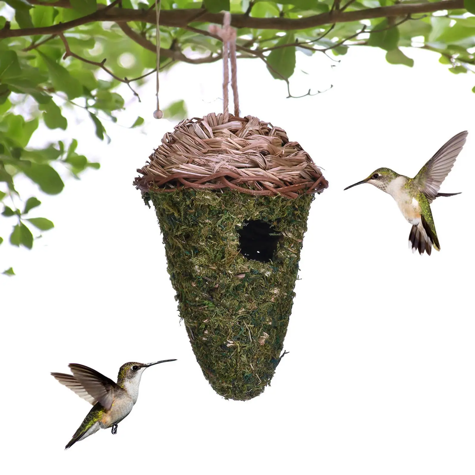 Bird Nest Hummingbird Houses Shelter Outside Hanging Roosting Bird Hut Bird Cage for Backyard Outdoor Garden Patio Decoration
