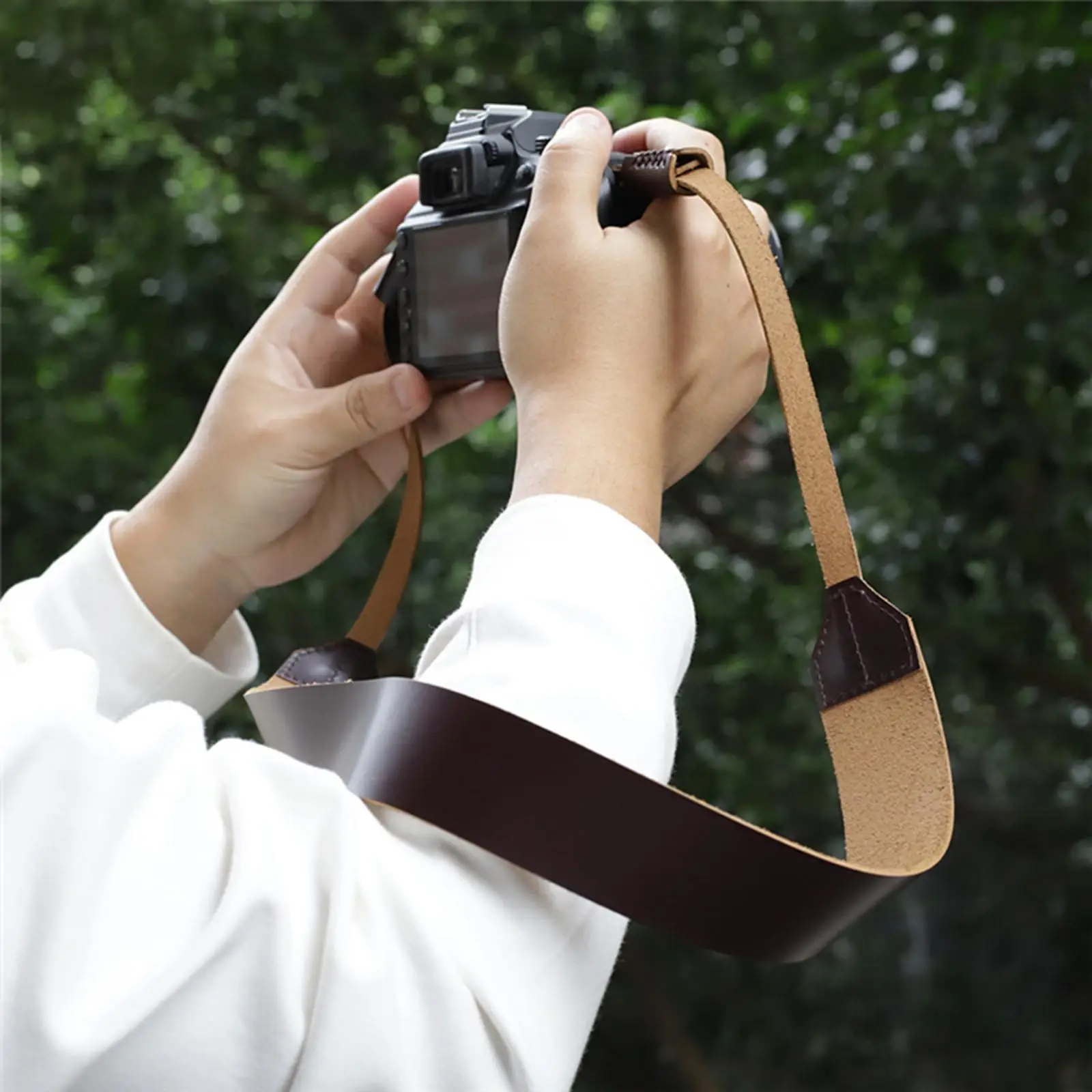Camera Shoulder Neck Belt Comfortable Convenient Portable Vintage PU Leather for Slr DSLR Digital Camera Women Men