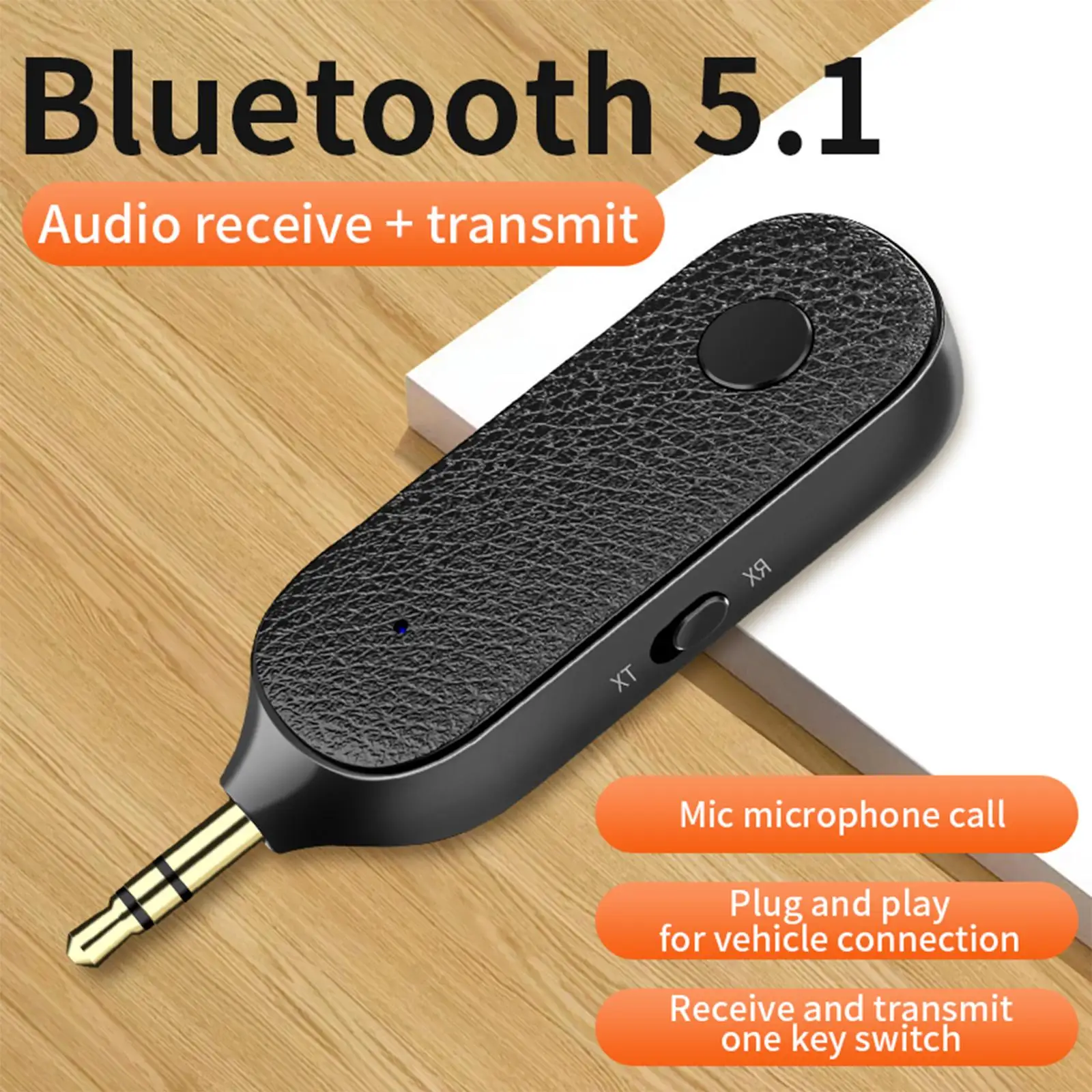 5.1 Transmitter Receiver for Car Support Hands Free Calling Audio Transmitter Receiver Adapter for Microphone