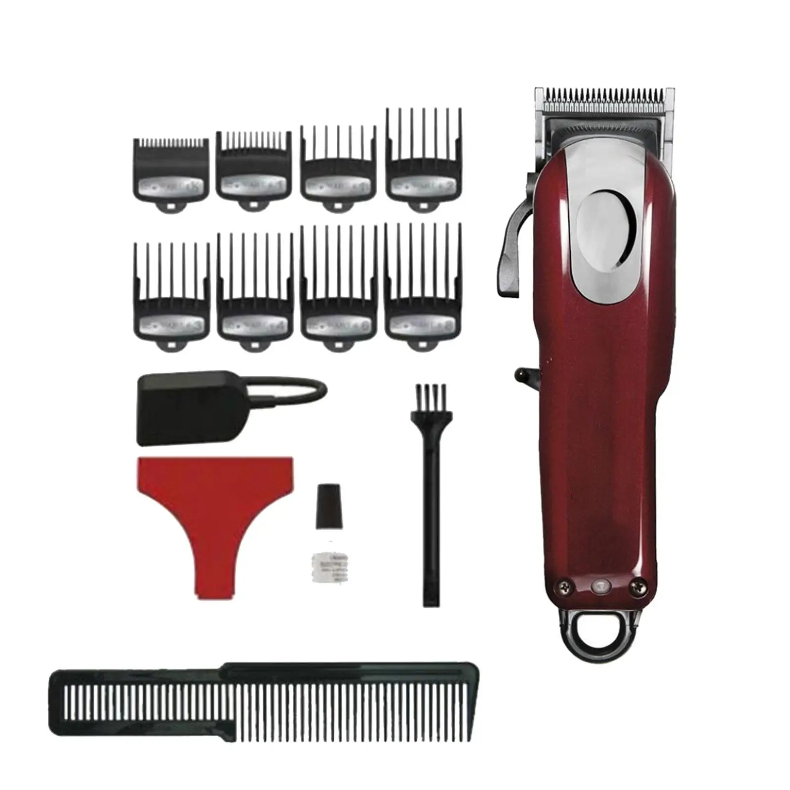 Electric Hair Clipper 8148 EU Power Adapter with Oil, Cutting Guides, Styling Comb for Stylists Professional Cordless Use