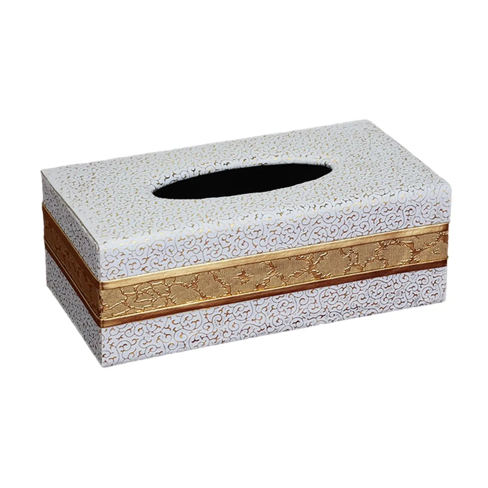 PU Leather Tissue Box Holder Organizer with Magnetic Bottom Pumping  Rectangular Tissue  for Hotel Dresser Bedroom Car