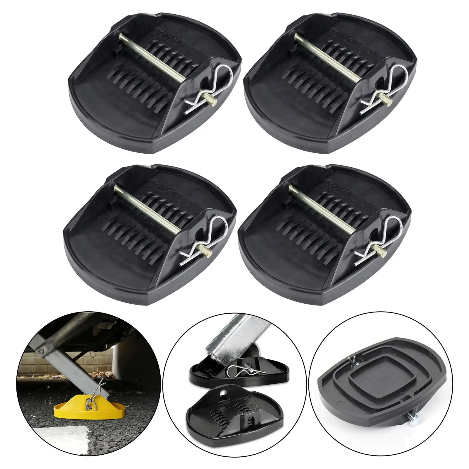 4 Pieces  Pads Wheel Foot Leg Support Adapter for Trailers