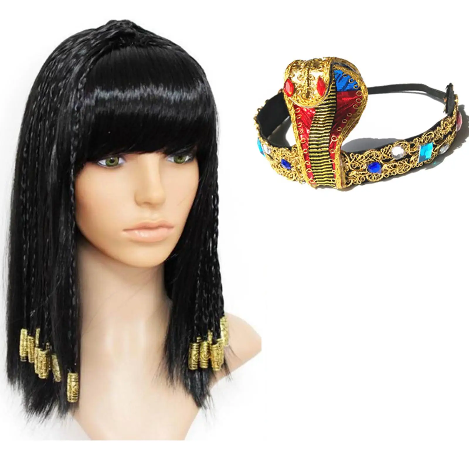Novely Egypt Queen Headdress Crown Stylish Egyptian Theme Costume Snake Headband for Party Props Wedding Festival Women Girls