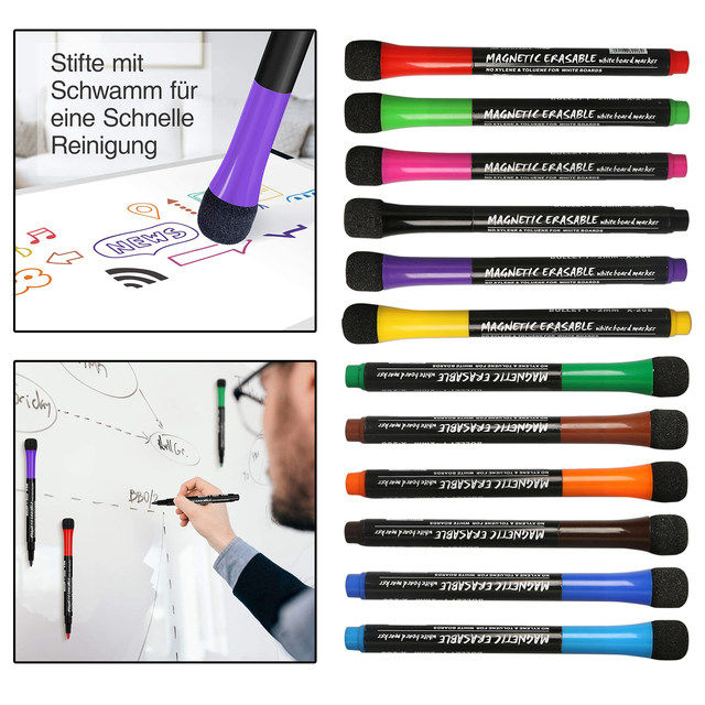 Thinsony 1.5mm Erase Whiteboard Mirror Markers Erasable Low Odor