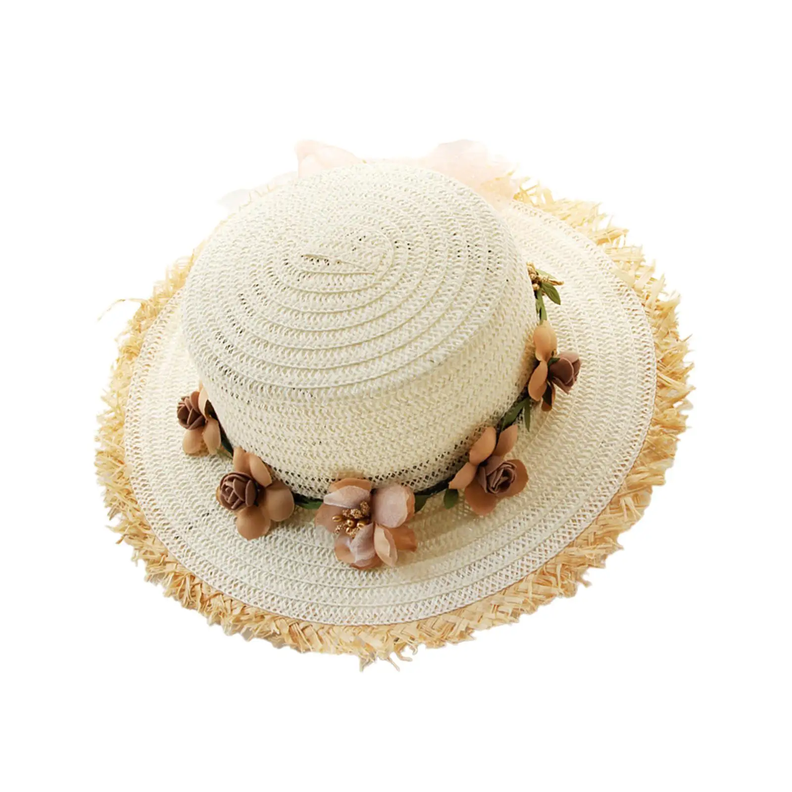 Women Summer Straw Caps with Removable Garland Party Hat Beach Cap for Fancy Dress Women