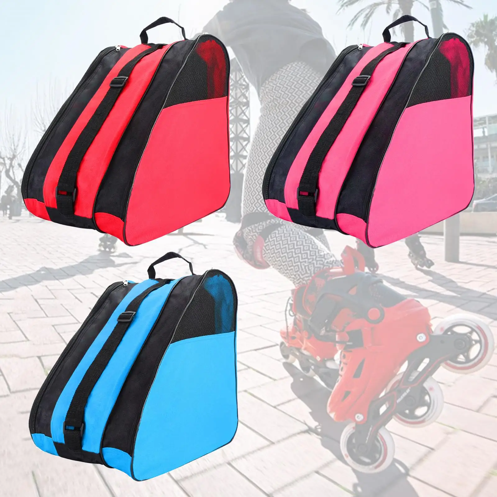 Large Inline Skates Backpack Roller Skates Carry Shoulder Bag, Skates Carry Storage Bags, Helmet, Protective Gear Carrier Bag