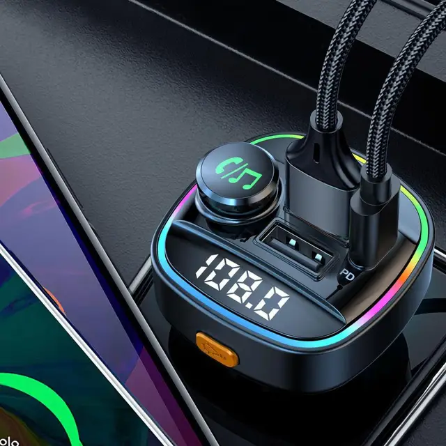 Car FM Transmitter Bluetooth 5.0 Car kit Handfree Dual USB+PD18W Fast  Charging Wireless Cigarette lighter MP3 Music Player - AliExpress