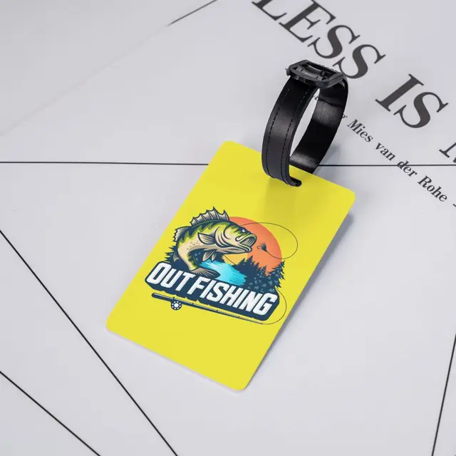 Bass Fishing Luggage Tag Fish Fisherman Travel Bag Suitcase Privacy Cover  ID Label - AliExpress