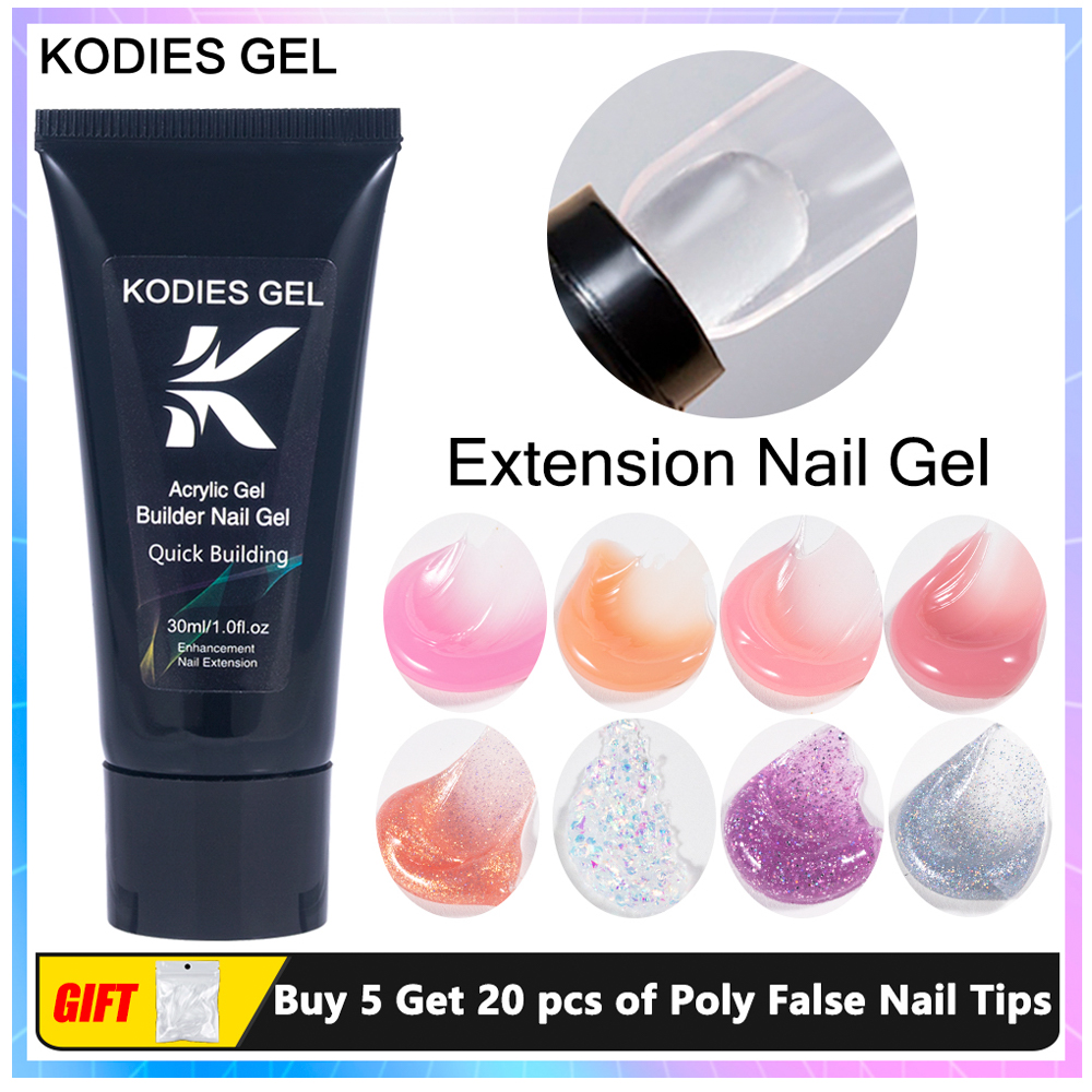 Best of KODIES GEL 87 Color Poly Nail Gel Nail Polish Solid Builder Hard Gel For Extensions French Manicure Semi Permanent UV Clear Gels Reviews & Tips