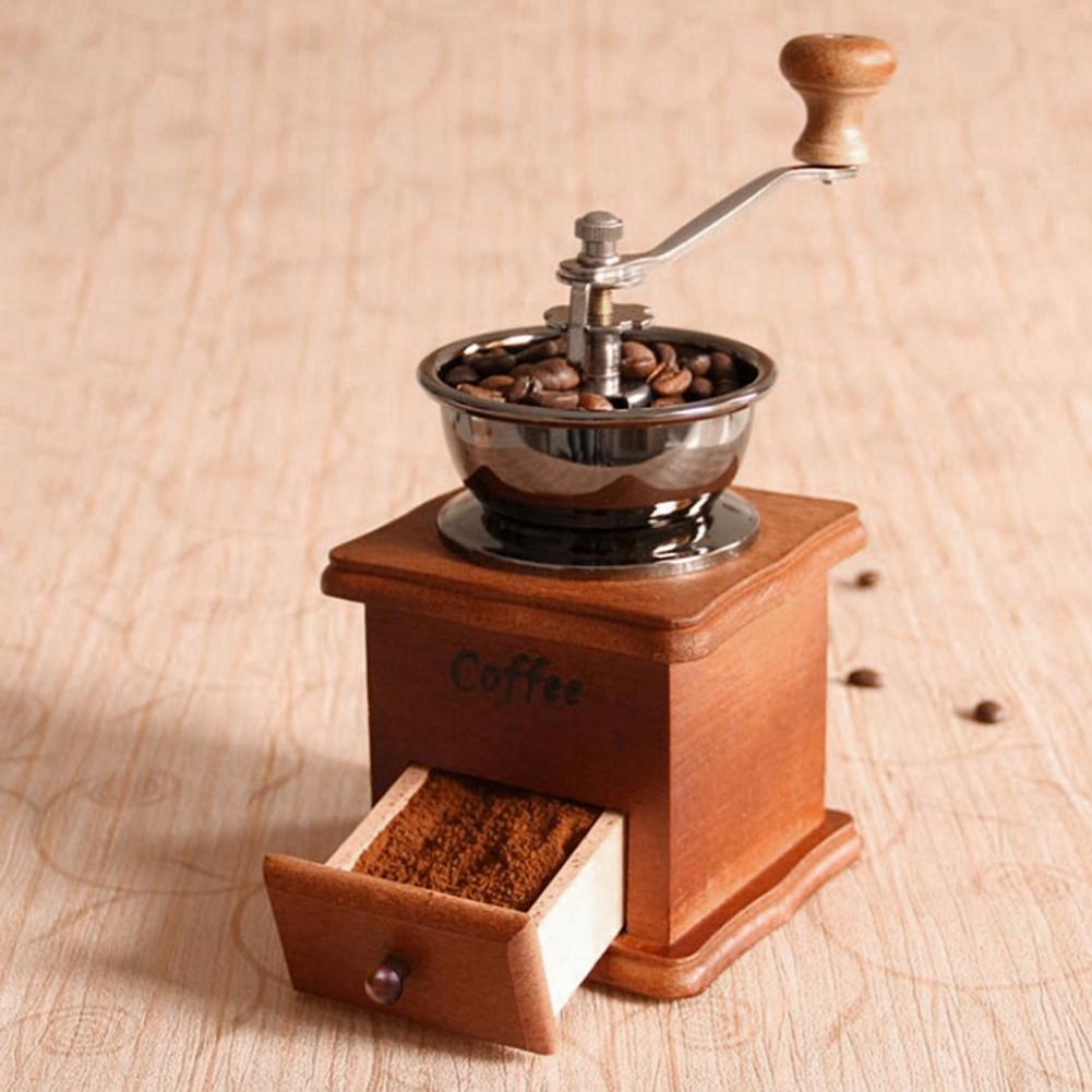 Title 4, Manual Coffee Grinder with Drawer Vintage Porta...