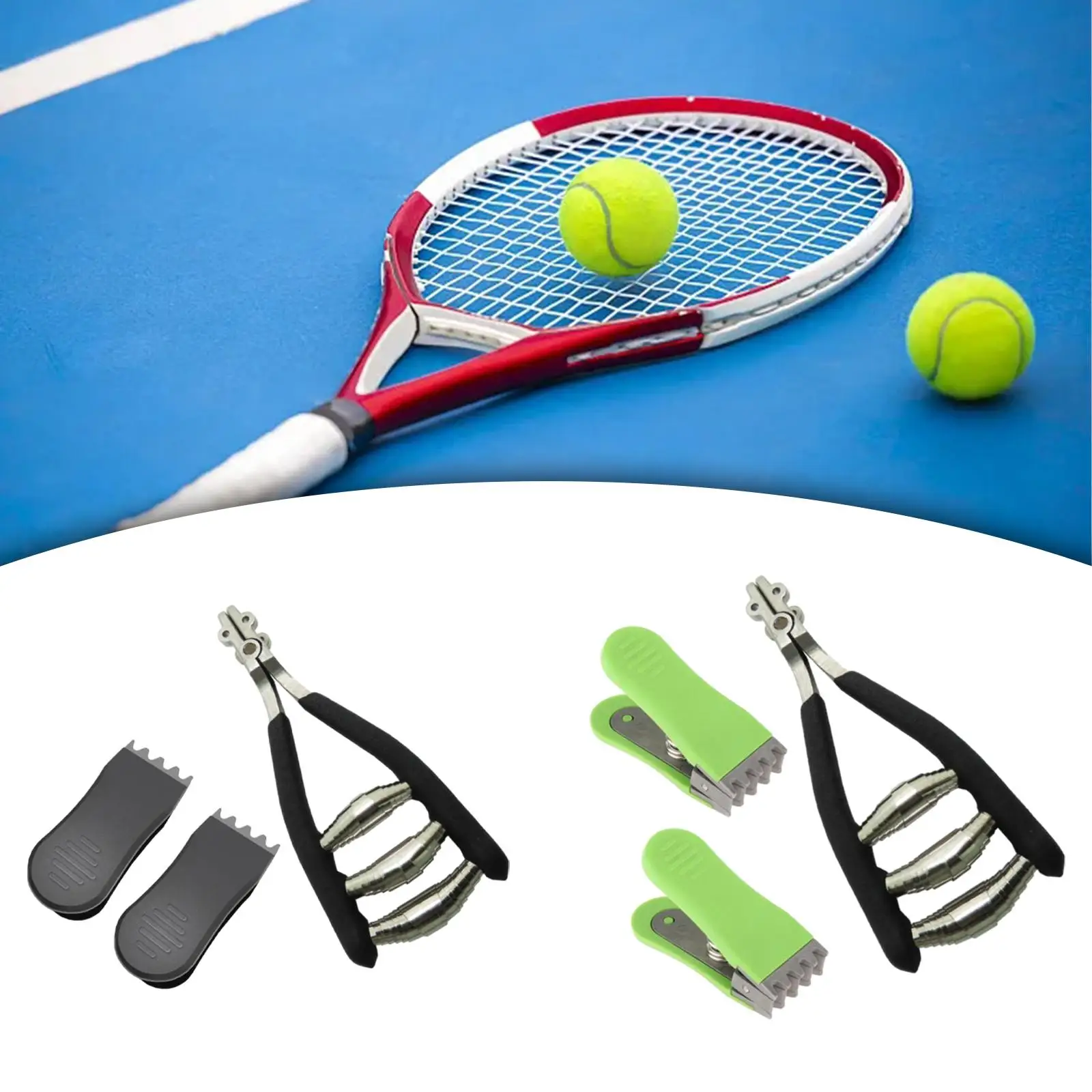 Starting Clamp Tennis Equipment Wide Head Portable Professional 3 Spring Clamping Tool Stringing Clamp for Squash Tennis Racket