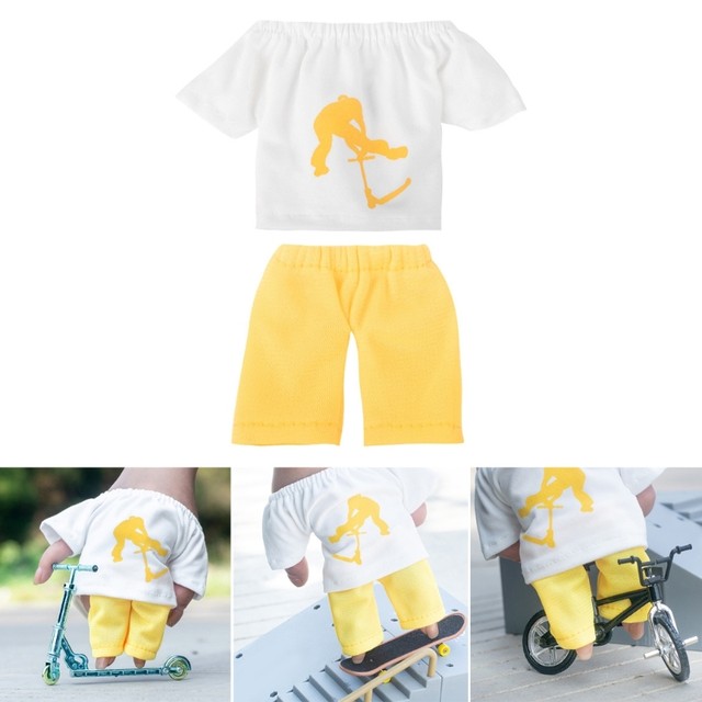 Y55B Finger Scooter with Pants Shoes T-Shirt Mini Skateboard