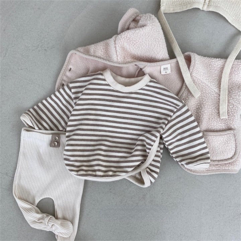 Title 3, 3276B Baby Striped Sweater 2022 Autumn New Simp...