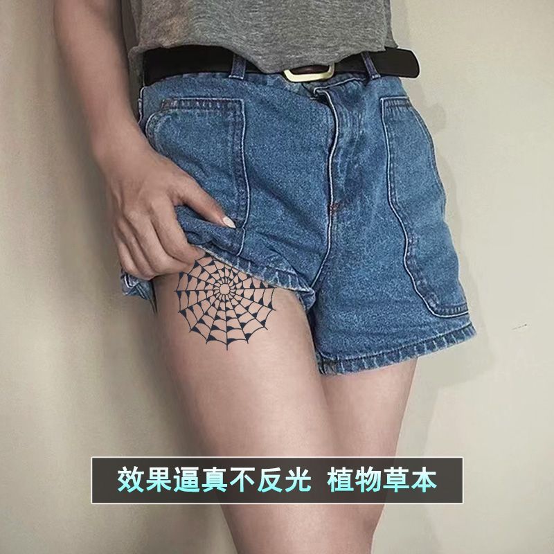 Kräuter tattoos Spinnennetz temporäre wasserdichte Tätowierung für Frauen Spinnennetz dauerhafte Arm Tatto Kunst Punk Tattoo Festival billige Waren – Detail 6