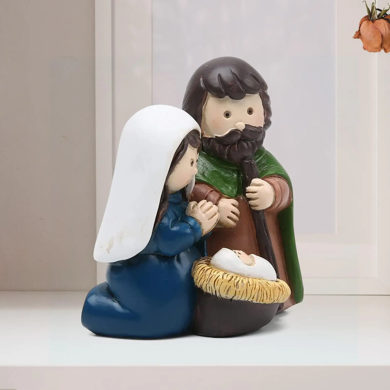 Holy Family Figurine Home Indoor Decoration Catholic Religious Resin Baby