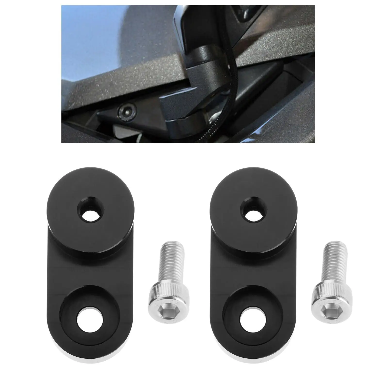 1 Pair Motorcycle Billet  Risers  Mirror Riser Rearview Side Mirror Adapter Fits for 2015