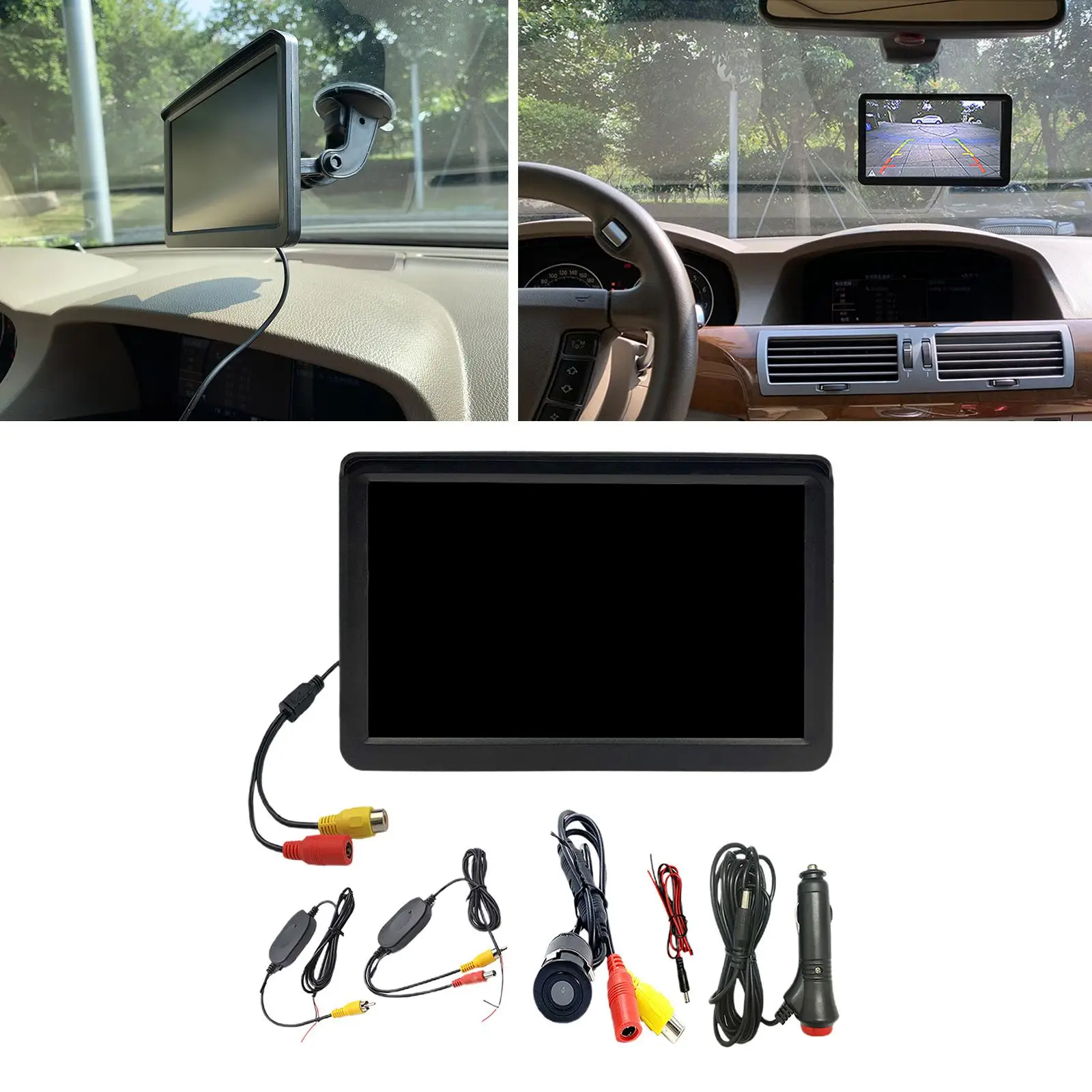7 in Rear  LCD Monitor   Receiver Trainsmitter 12 Camera, Park Assist, 170° Wide Angle, Scale Lines