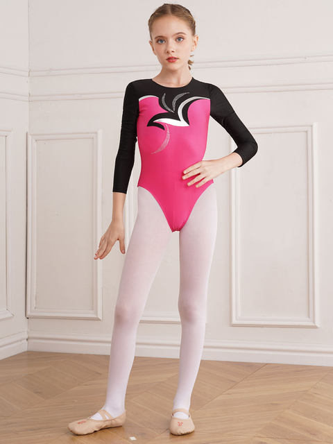 Body Danza Bambina Con Strass - Leotard Senza Maniche Per Balletto E Ginnastica