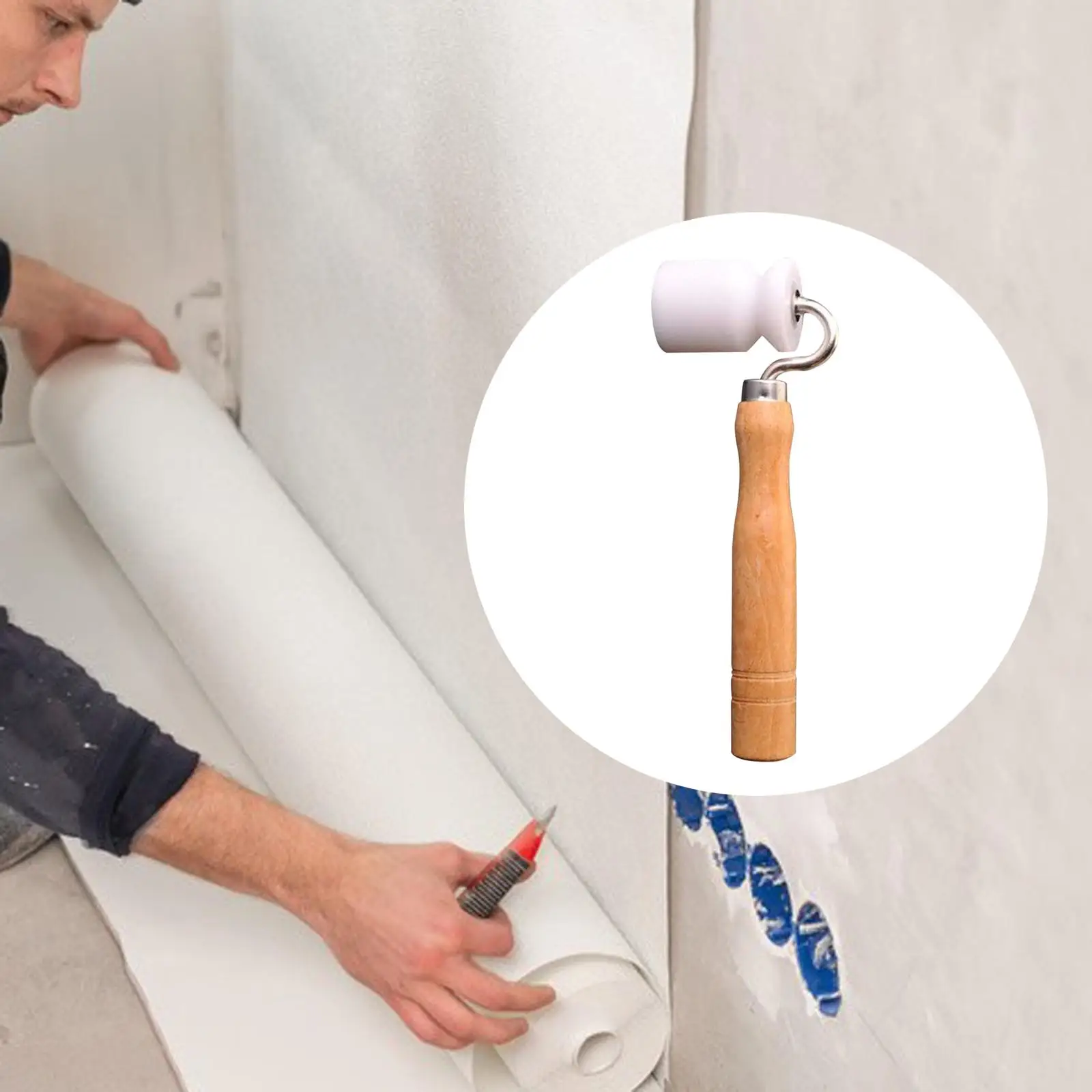 Wallpaper Seam Roller Ergonomic Decorating Roller Hand Pressure Roller for Most Kinds Wall Papers Home Decor Edge Roller