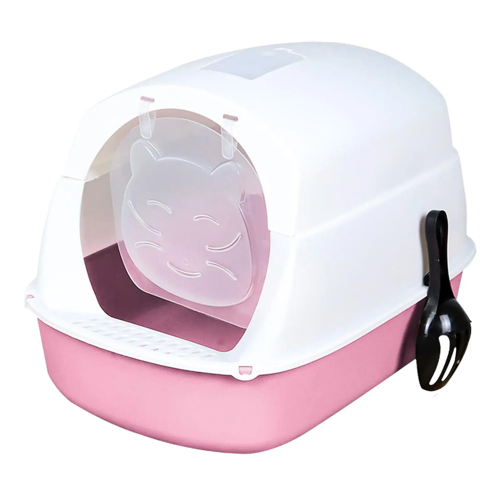 Hooded Cat Litter Box with Lid Enclosed and Covered Cat Toilet with Door Portable Cat Litter Tray Pet Litter Box Pet Accessories