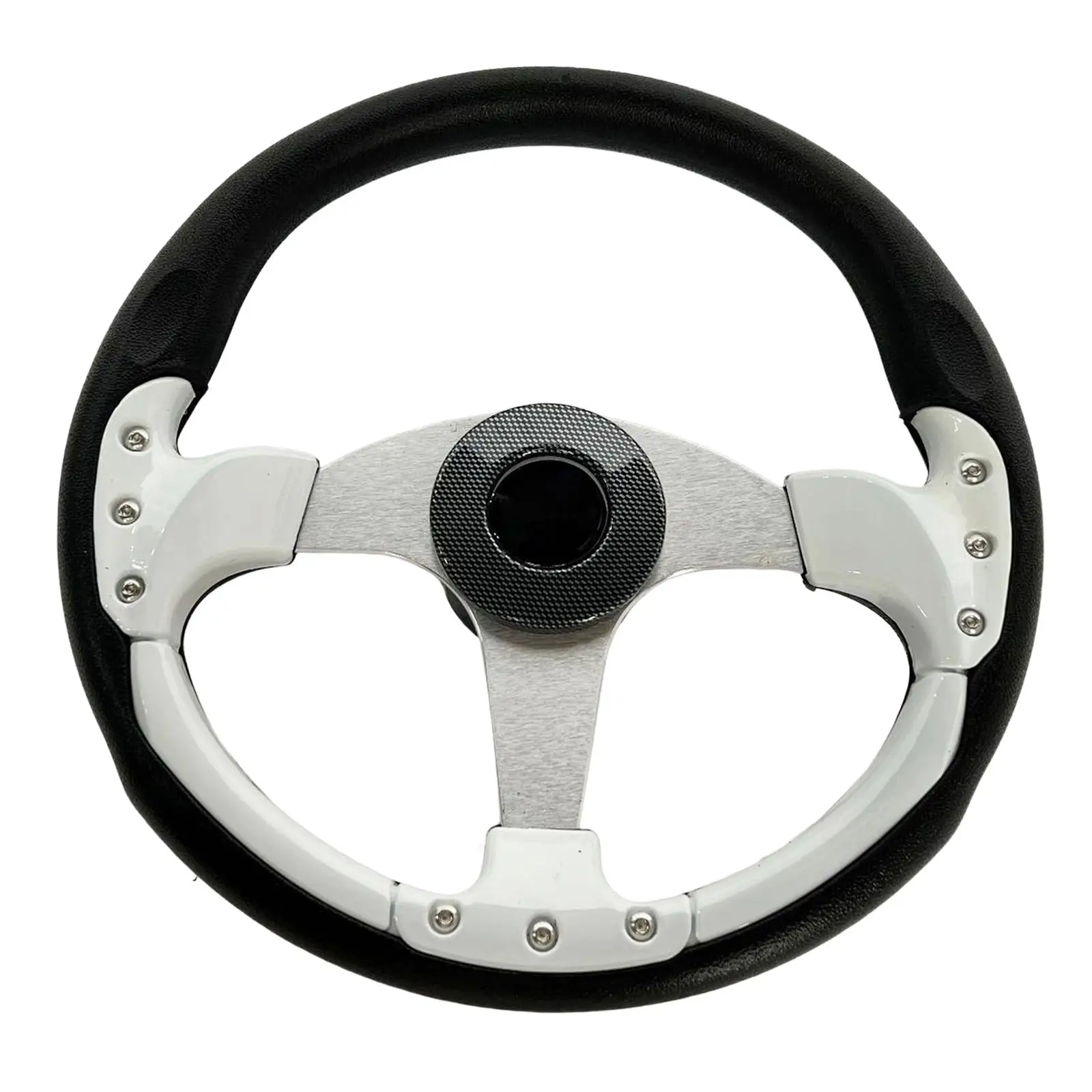 3 Spokes 13.8 inch Boat Steering Wheel 3/4 Tapered Shaft for Marine Boats