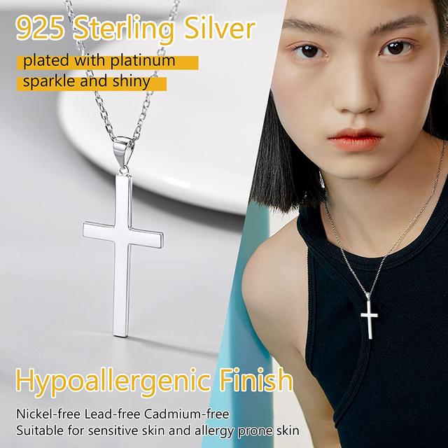 New online 925 Sterling Silver Woven Cross Pendant 2.5 inches