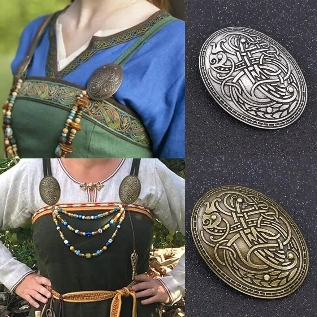 Viking Shield Brooches, Wolf Totem Clothes Fasteners - Cloak, Shawl, Scarf Pin, Celtic Norse Lapel Pin Vintage Jewelry