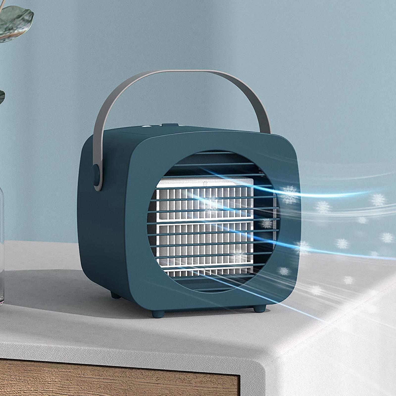 Small Rechargeable Evaporative USB Air Cooler Fan Humidifier Misting Unit Personal Portable Air Conditioner for Home Outdoor