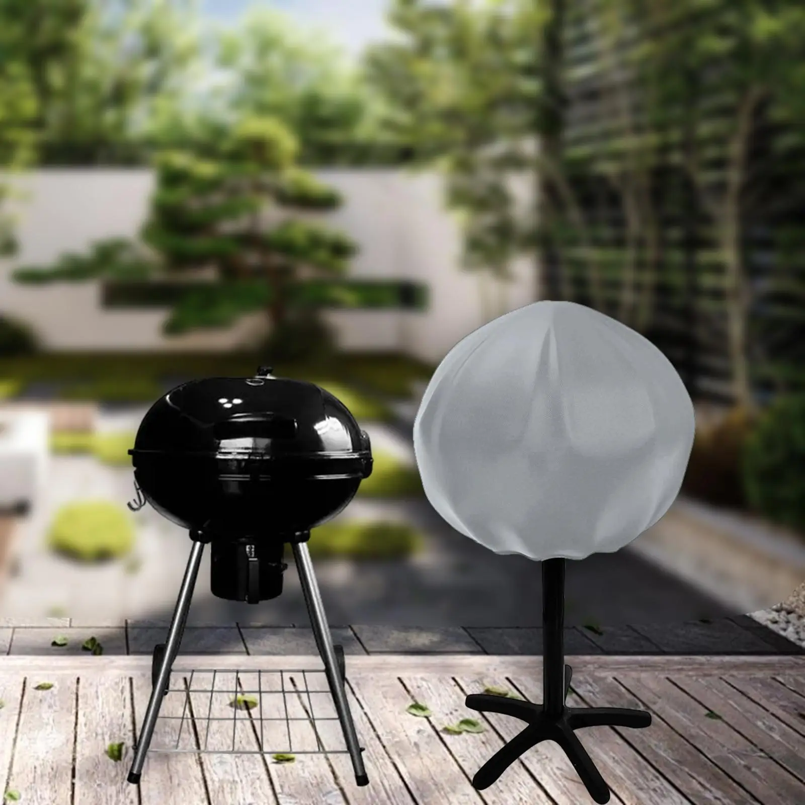 Vertical Round Grills Cover Barbecue Accessory Vertical Smoker Cover Dustproof Drawstring Waterproof for Garden Patio Outdoor