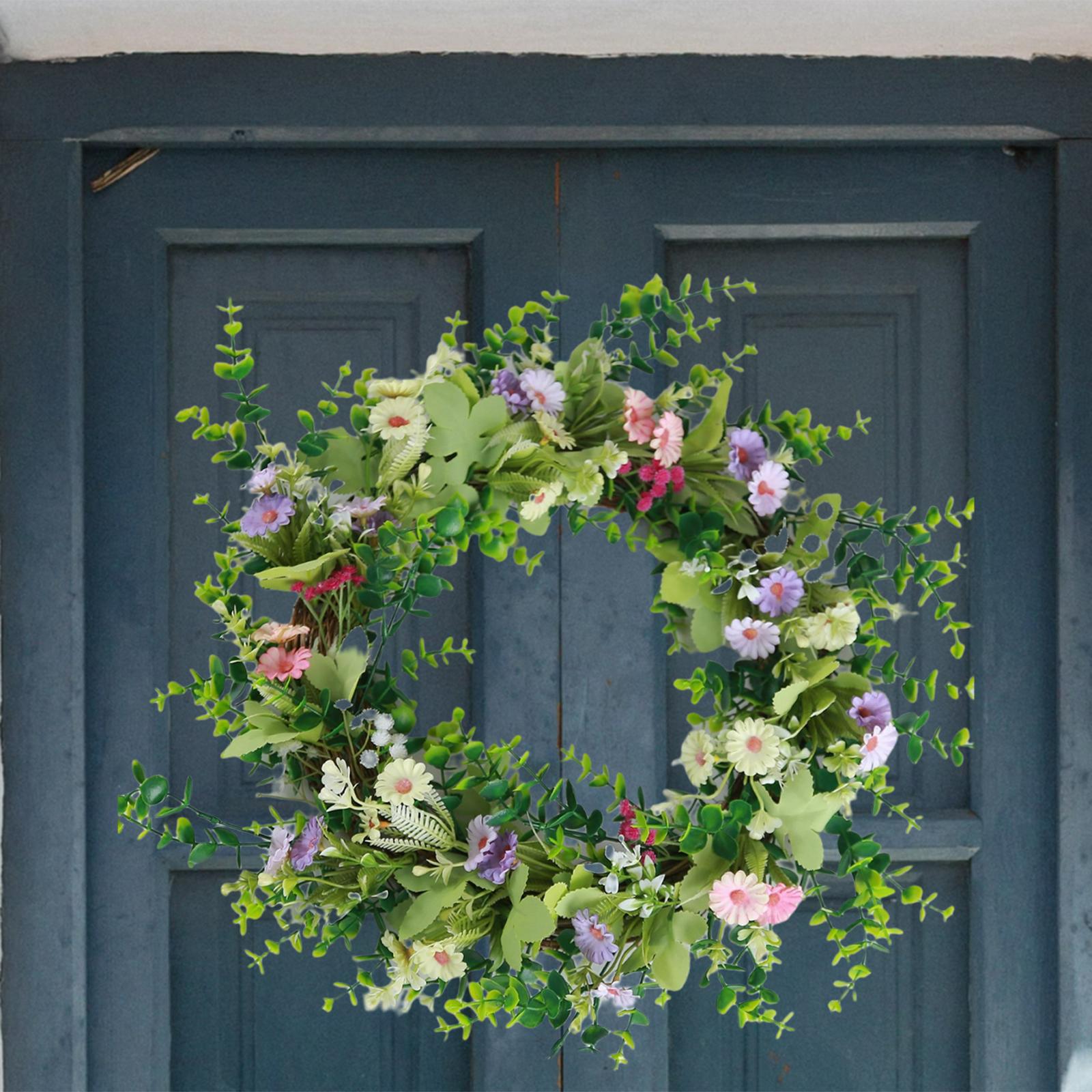 Front Door Wreath Spring Garland Eucalyptus Wreath for Photo Props Wedding Decorations