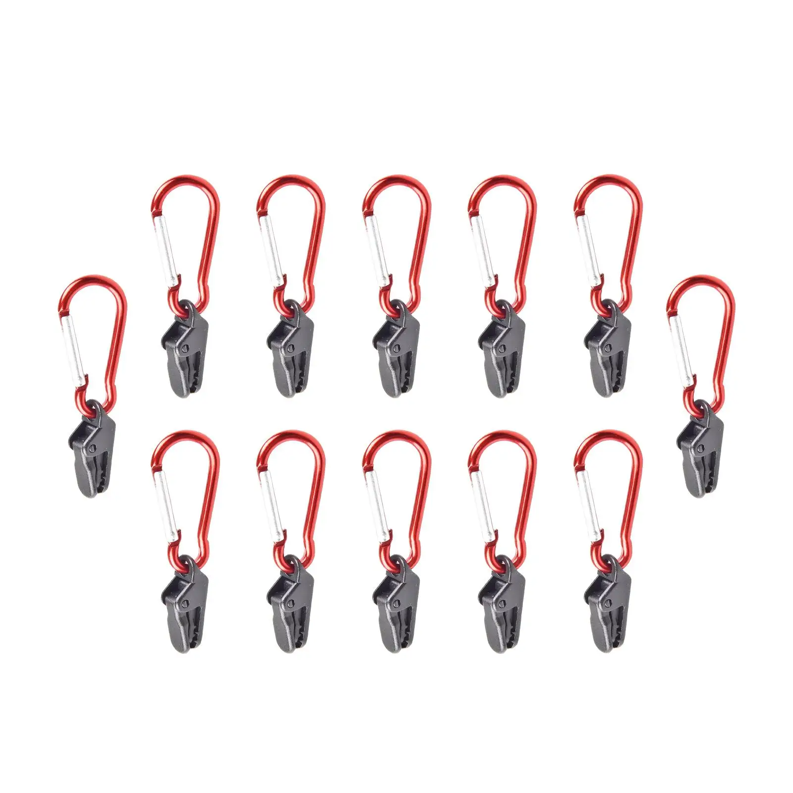 12Pcs Tarp Clips with Carabiner Windproof Lock Grip Lightweight Accessory