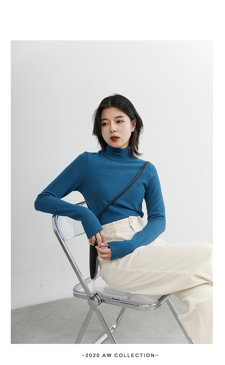 CHIC VEN Women Sweatshirt Turtleneck Pullovers Casual Solid Dralon Warm Bottom Blouse Office Lady Tops Autumn Winter 2023