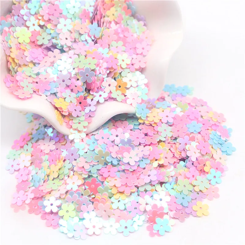 Blumen-Pailletten, 6 mm, flache PVC-Pailletten, lose Lentejuelas für Handarbeiten, Basteln, Nähbeschläge, Modeschmuck, 10 g/Menge – Detail 4