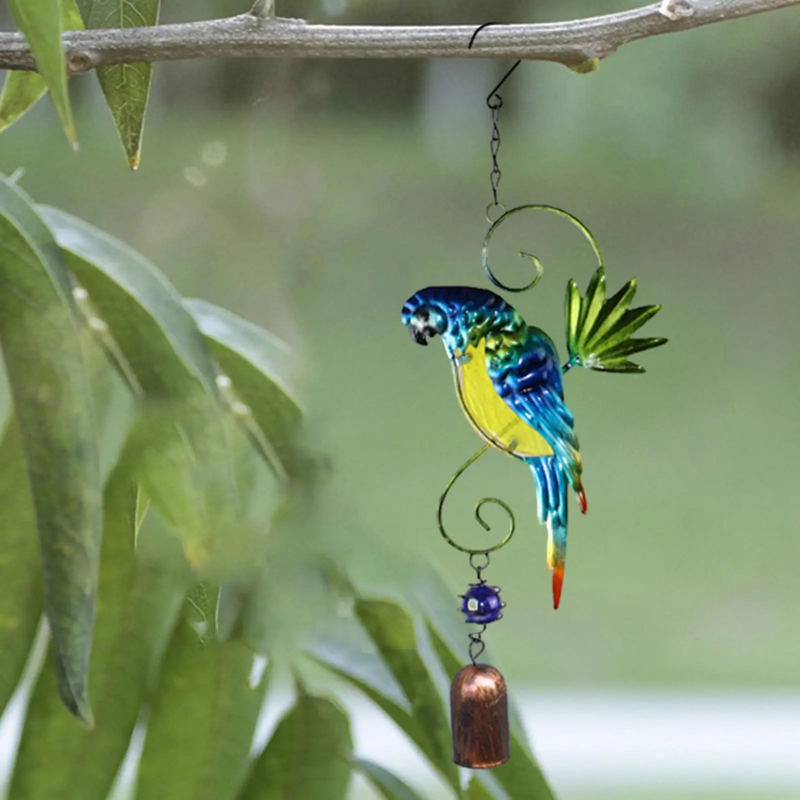 Parrot Wind Chime Home Ornament, Indoor And Outdoor Memorial Wind Chimes for Garden Patio Decoration Home Hanging Ornament