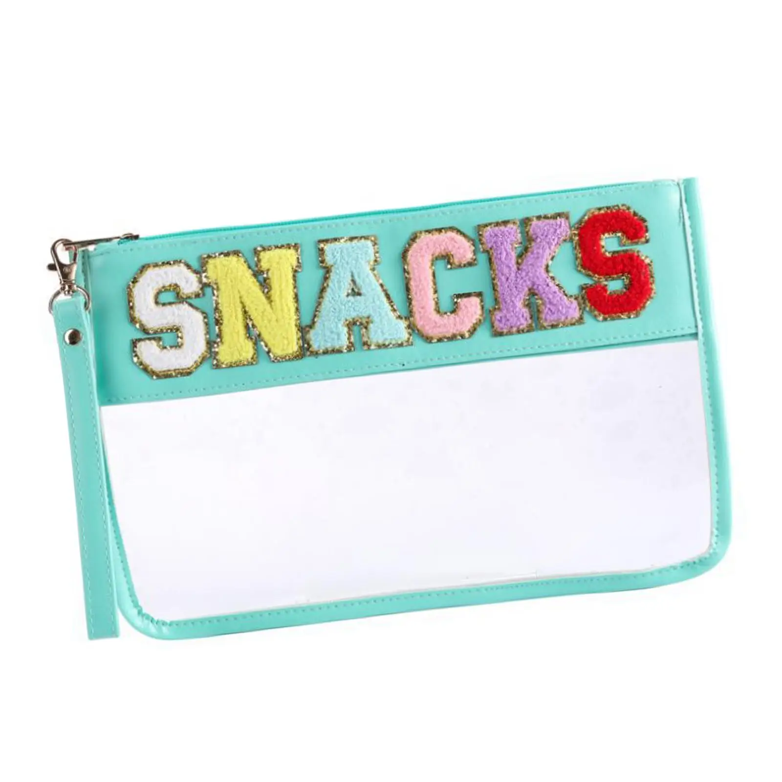 Transparent Cosmetic Bag Snack Bag Reusable Organiser Container with Zipper Wrist Strap Travel Toiletry Bag Clear Makeup Bag